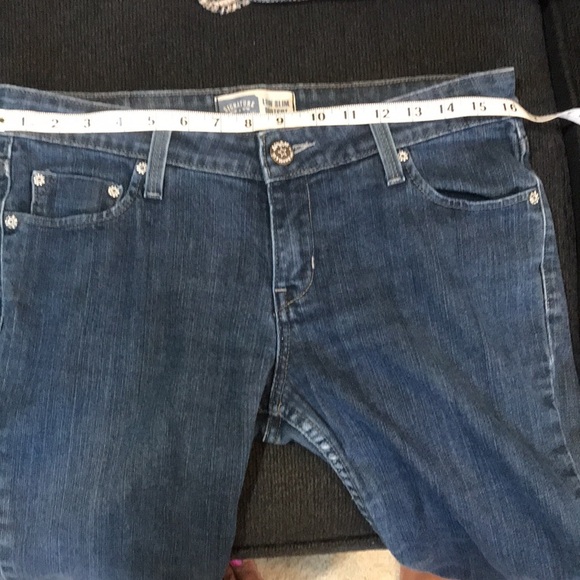 Levi's Signature Low Slim Bootcut 5 Pocket Medium Wash Denim Jeans-Size 11 - Picture 9 of 11